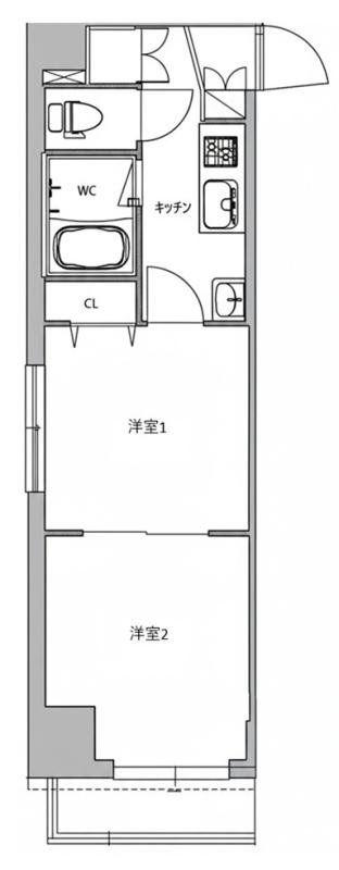 PARK MODERN上野東(2K/6階)の間取り写真