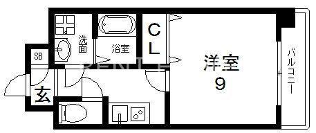 グランシス高井田(1K/7階)の間取り写真