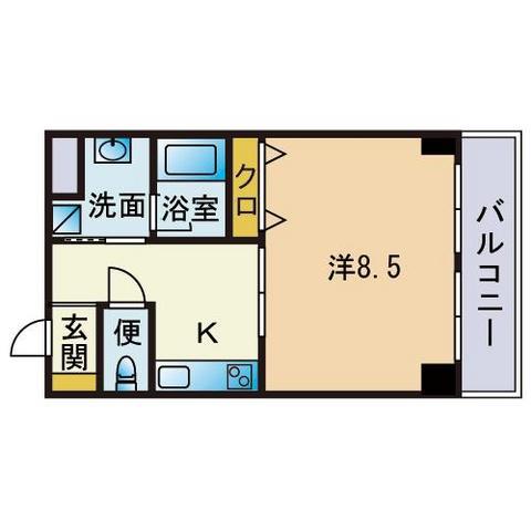 ルーチェ博多(1K/3階)の間取り写真