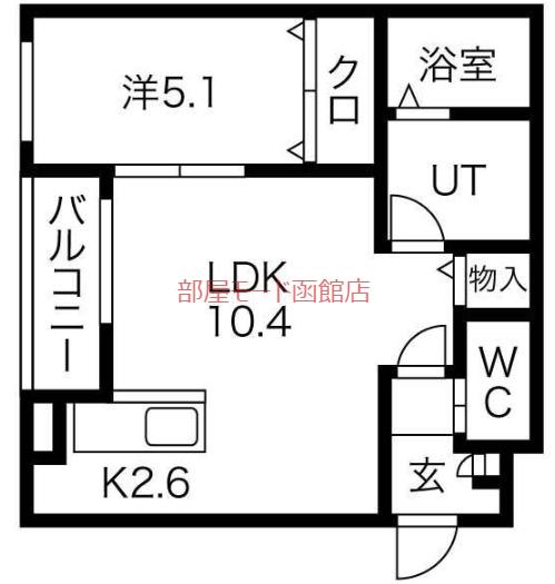 モンテラ(1LDK/2階)の間取り写真