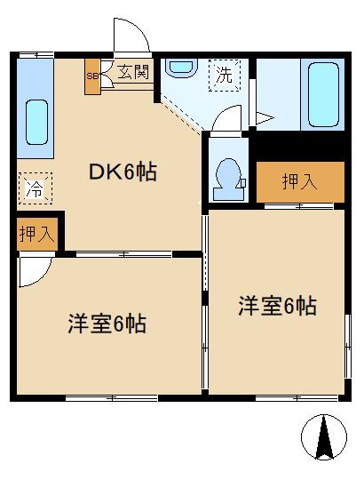 アネックス正和(2DK/1階)の間取り写真