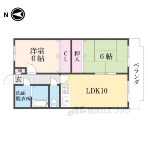 プロムナード(2LDK/2階)の間取り写真