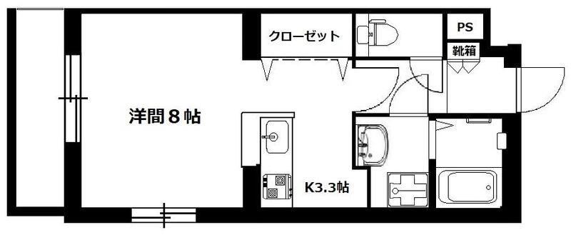 アステート(1K/1階)の間取り写真