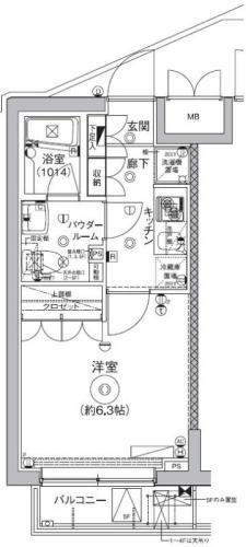 セジョリ北千住(1K/4階)の間取り写真