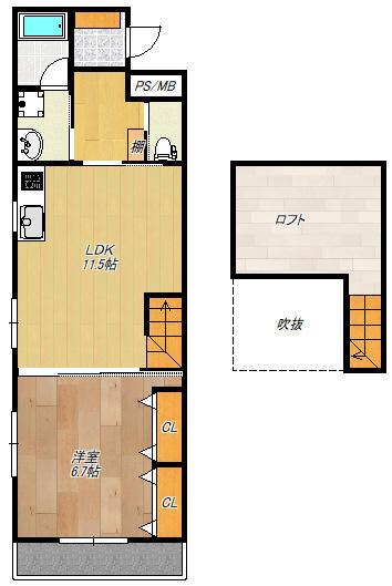 ミルテ日吉(1LDK/2階)の間取り写真