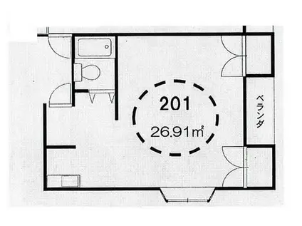 プロトンハウス(ワンルーム/2階)の間取り写真