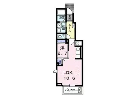 シャムロック春日I(1LDK/1階)の間取り写真