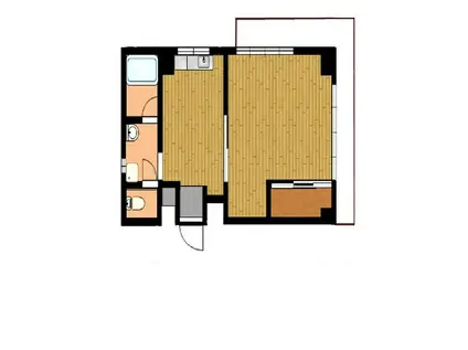 第1アリストマンション(1LDK/3階)の間取り写真