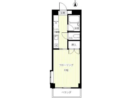 タートルハイツ(1K/3階)の間取り写真