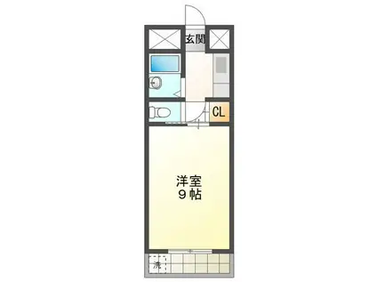 グランパスII(1K/2階)の間取り写真