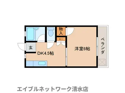 ソレイユ A(1DK/2階)の間取り写真