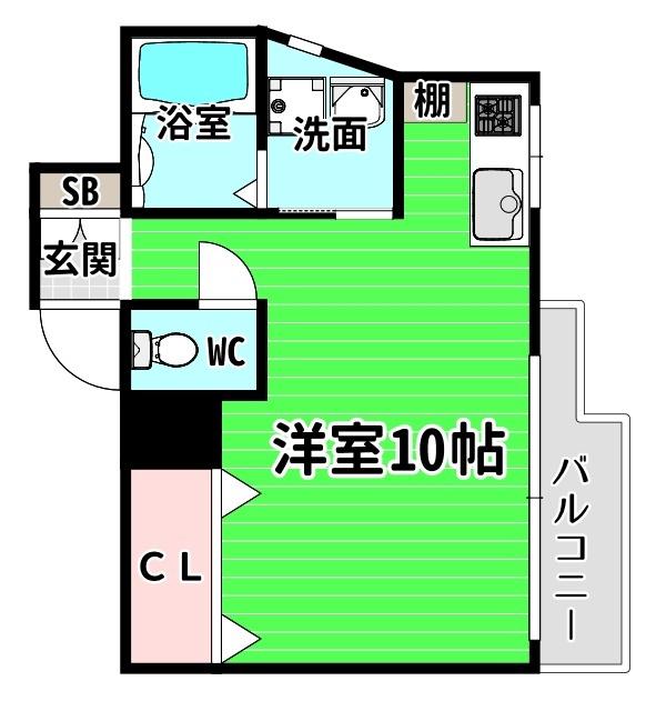 MSガーデン(1K/3階)の間取り写真