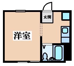 RHYTHM新石切 A棟(1K/1階)の間取り写真