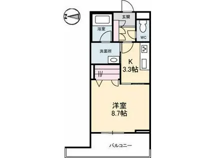 シャーメゾンステージ新山口駅前 A棟(1K/3階)の間取り写真