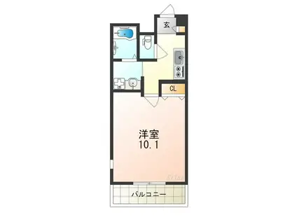 アンプルールフェールフォルス(1K/2階)の間取り写真