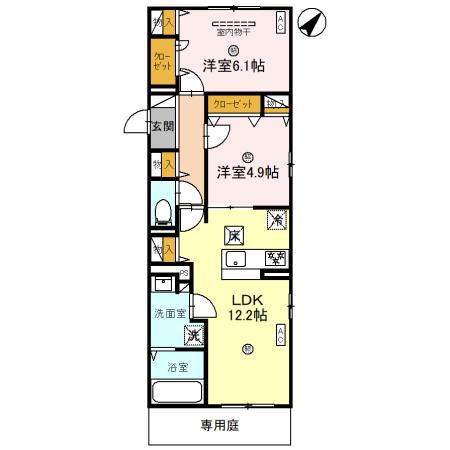 サンパティーク東町(2LDK/1階)の間取り写真