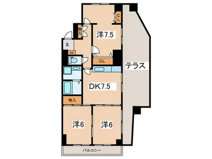 城山グランドコート(3DK/1階)の間取り写真