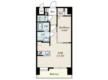 S-RESIDENCE六ツ門ABRイーストI(1LDK/8階)の間取り写真
