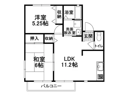 シティハイムボヌール(2LDK/2階)の間取り写真
