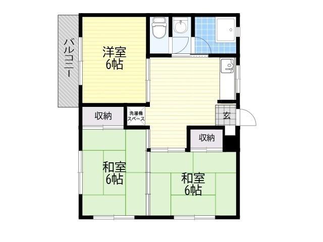 コーポふじ(3DK/2階)の間取り写真