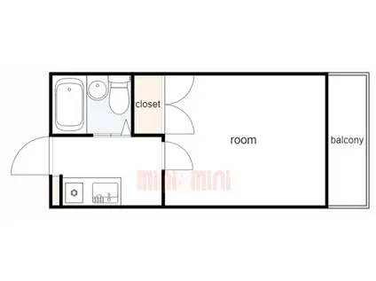 レオパレス松田(1K/1階)の間取り写真