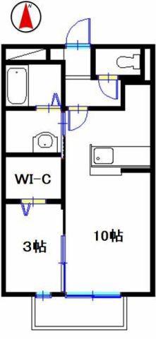 セリバテール荒川(1LDK/2階)の間取り写真