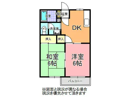 第二エントピア新井(2DK/2階)の間取り写真