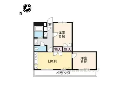 レオパレスリバーコート(2DK/1階)の間取り写真