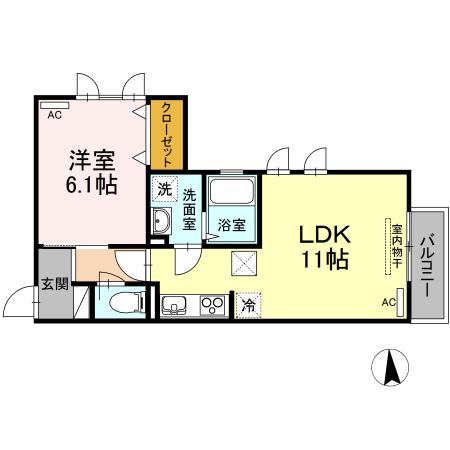 リアレーヴ松島(1LDK/2階)の間取り写真