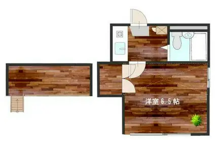 ユトリロ宮下町(1K/1階)の間取り写真