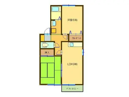 セジュールシャルダン(2LDK/1階)の間取り写真