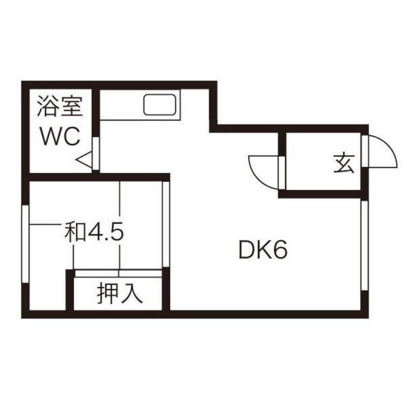 あけぼのハイツ(1DK/1階)の間取り写真
