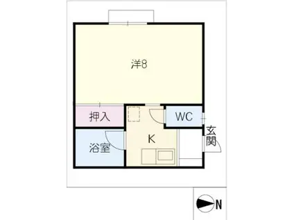 メゾンエスポアール(1K/1階)の間取り写真