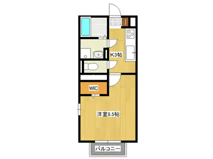 サンセール(1K/2階)の間取り写真