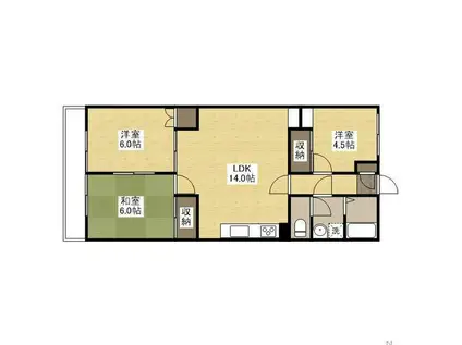 第2イギリス館(3LDK/2階)の間取り写真