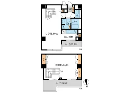 レジデンス白金コローレ(1LDK/4階)の間取り写真