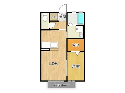 ブリージア研究学園S(1LDK/1階)の間取り写真