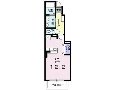 ネオプロムナード(ワンルーム/1階)の間取り写真