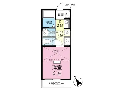 新ゆり爽快メイゾン(1K/1階)の間取り写真