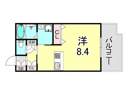 ローデンブルグ運動公園(1K/5階)の間取り写真