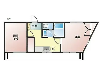 HAKハウス(2K/1階)の間取り写真