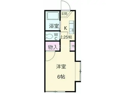 ドミトリー桜橋(1K/2階)の間取り写真