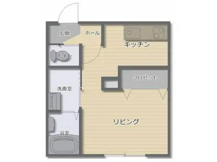 若松町アパートA(1K/2階)の間取り写真