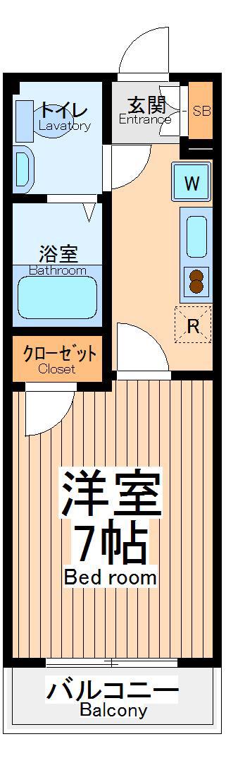 ヴィラフローリッシュ(1K/2階)の間取り写真