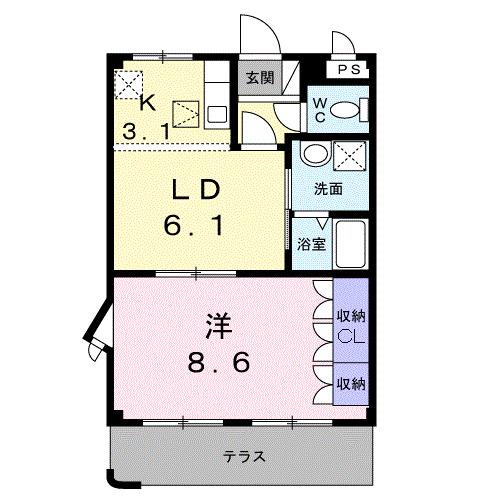 エクレセンス(1LDK/1階)の間取り写真