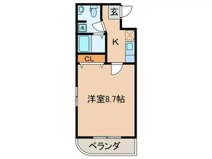 ルーミネス芦谷二番館(1K/3階)の間取り写真