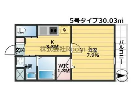 AGIO大宮・旭化成ヘーベルメゾンHEBEL HAU(1K/1階)の間取り写真