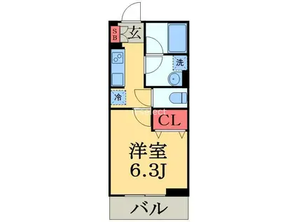 エスペランサ(1K/2階)の間取り写真