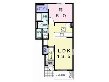 ハピネス・K(1LDK/1階)の間取り写真