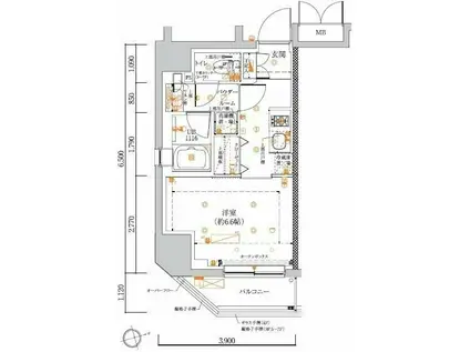 LUMEED池袋(1K/6階)の間取り写真